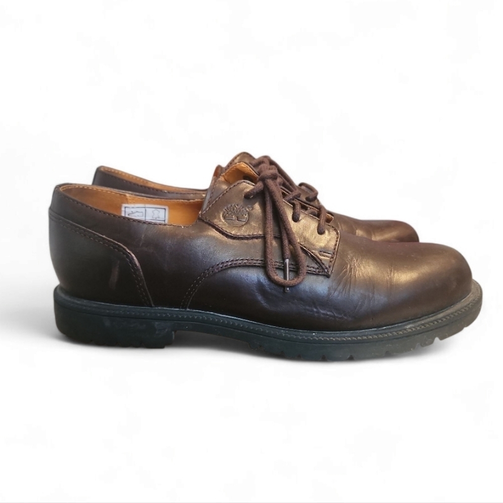 Timberland Mens Brown Leather Waterproof Lace Up Oxfords Size 8M 93076 Old Money
